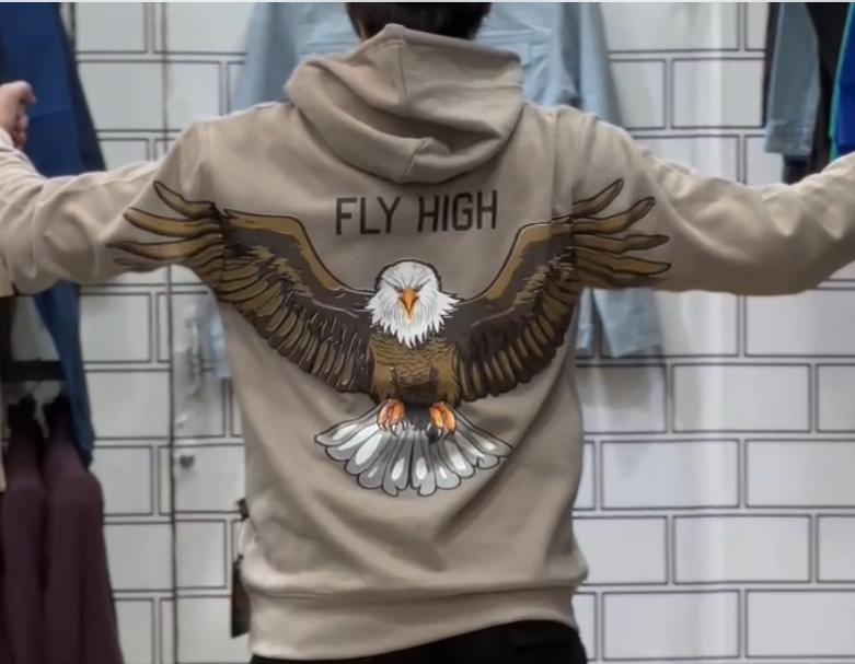 EAGLE PRINTED  HOODIE  FOR BOYS